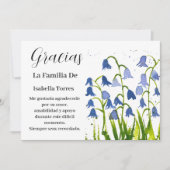 Bluebells Spanish Floral Funeral Death Thank you Kaart (Voorkant)