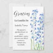 Bluebells Spanish Floral Funeral Death Thank you Kaart (Voorkant)
