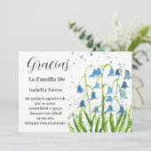 Bluebells Spanish Floral Funeral Death Thank you Kaart (Staand voorkant)