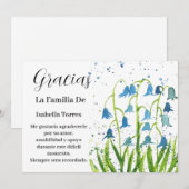 Bluebells Spanish Floral Funeral Death Thank you Kaart (Voorkant / Achterkant)