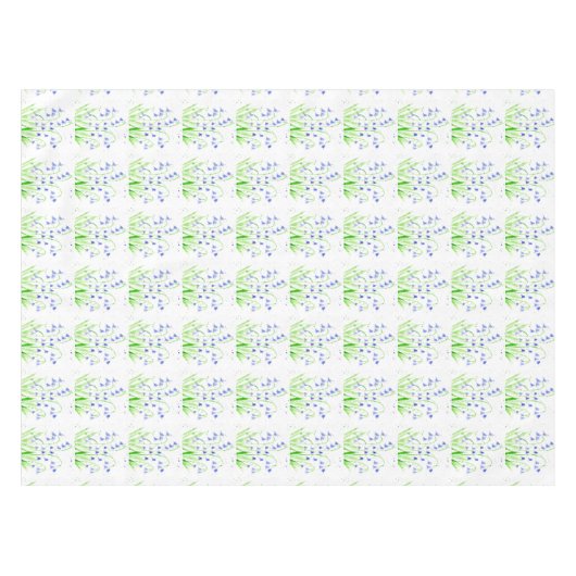 Bluebells Spring floral waterverf paarse rustige Tafelkleed (Voorkant (Horizontaal))