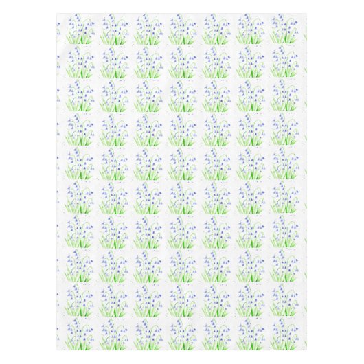 Bluebells Spring floral waterverf paarse rustige Tafelkleed (Voorkant)