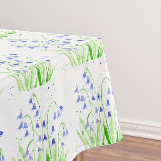 Bluebells Spring floral waterverf paarse rustige Tafelkleed (Voorbeeld)