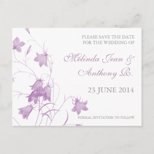 Bluebells - Violet Save the Date Briefkaart