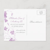 Bluebells - Violet Save the Date Briefkaart (Achterkant)
