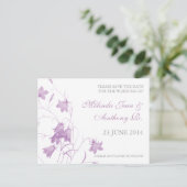 Bluebells - Violet Save the Date Briefkaart (Staand voorkant)