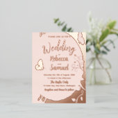 BLUEBELLS & VLINDERS Folie Bruiloftsinvatie Folie Uitnodiging Briefkaart (Staand Voorkant)