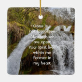 Bluebells Waterfall Landscape  Memorial Keepsake  Keramisch Ornament (Achterkant)