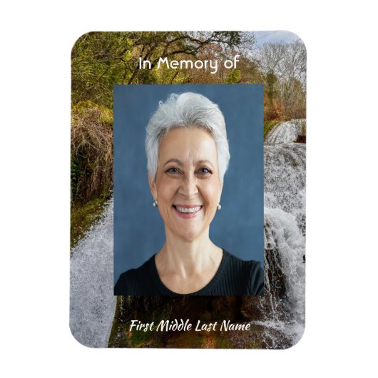 Bluebells Waterfall Landscape Memorial Keepsake Magneet (Verticaal)