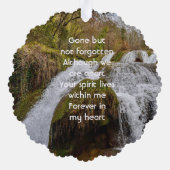 Bluebells Waterfall Landscape  Memorial Keepsake  Ornament Kaart (Achterkant)