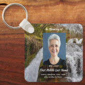  Bluebells Waterfall Landscape  Memorial Keepsake  Sleutelhanger (Voorkant)