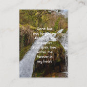 Bluebells Waterfall Landscape  Memorial Keepsake  Visitekaartje (Achterkant)