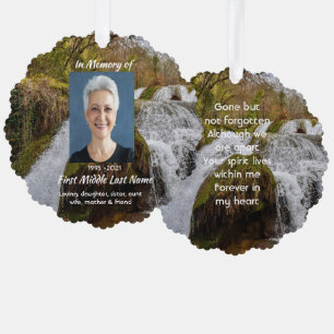 Bluebells Waterval Landschap Aandenken Ornament Kaart