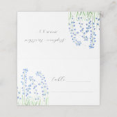 Bluebells Waterverf Blauw Bloemen Bloemen Bruiloft Plaatskaartje (Buitenkant ongevouwen)