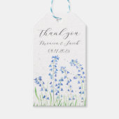 Bluebells Waterverf Blauw Bloemen Bruiloft Cadeaulabel (Voorkant)