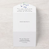 Bluebells Waterverf Blauw Bloemen RSVP Bruiloft All In One Uitnodiging (Buitenkant)