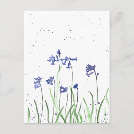 Bluebells waterverf Bluebell Wildflower natuur Briefkaart (Voorkant)