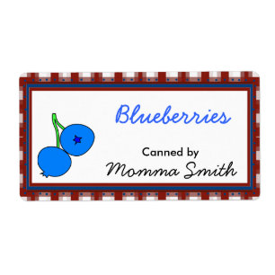 Blueberries aangepaste inblikken etiketten