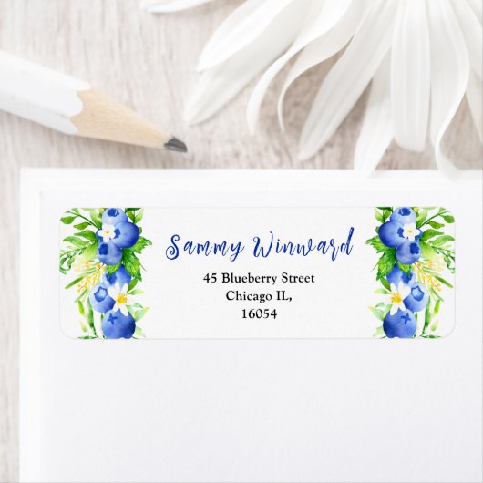 Blueberries and Foliage Baby Shower Etiket (Insitu)