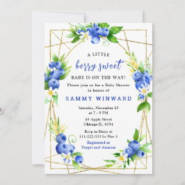 Blueberries and Foliage Baby Shower Kaart