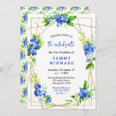 Blueberries and Foliage Birthday Kaart (Voorkant / Achterkant)