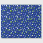 Blueberries and Foliage Pattern Cadeaupapier (Vlak)