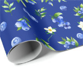 Blueberries and Foliage Pattern Cadeaupapier (Rol Hoek)