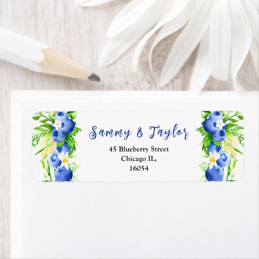 Blueberries and Foliage Wedding Etiket (Insitu)