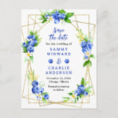 Blueberries and Foliage Wedding Save The Date Briefkaart (Voorkant)