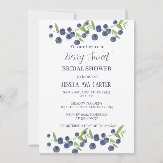 Blueberries Berry Sweet Vrijgezellenfeest Kaart (Voorkant)