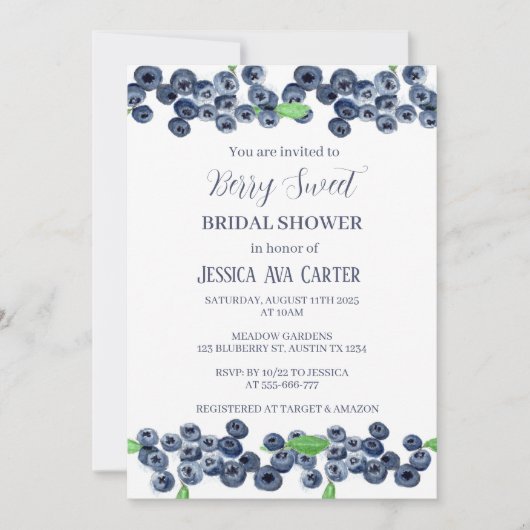 Blueberries Berry Sweet Vrijgezellenfeest Kaart (Voorkant)