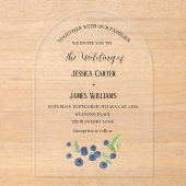 Blueberries Blueberry Fruit Waterverf Bruiloft Acryl Uitnodigingen (Voorkant)