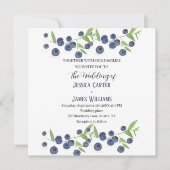 Blueberries Blueberry Fruit Waterverf Bruiloft Kaart (Voorkant)