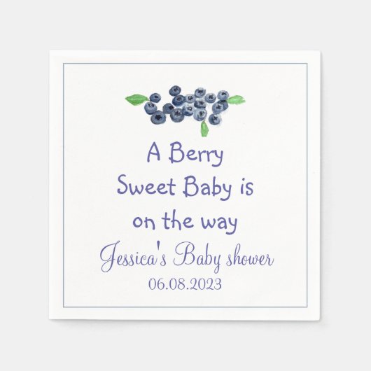 Blueberries Blueberry Fruits Baby shower Party Servet (Voorkant)