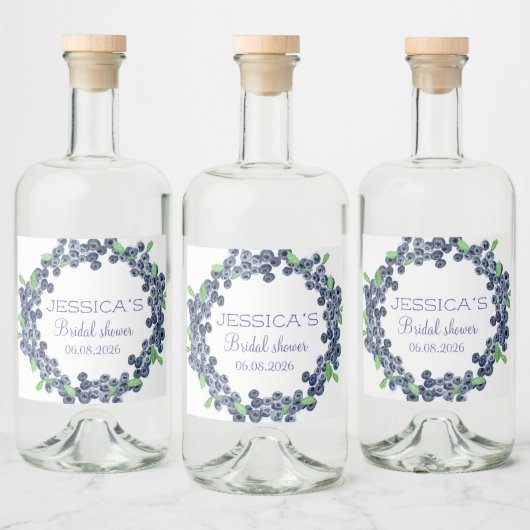 Blueberries Blueberry Fruits Vrijgezellenfeest Par Likeurfles Etiket (Flessen)