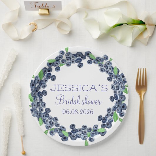 Blueberries Blueberry Fruits Vrijgezellenfeest Par Papieren Bordje (Huwelijk)