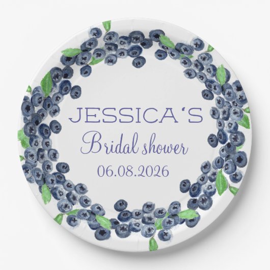 Blueberries Blueberry Fruits Vrijgezellenfeest Par Papieren Bordje (Voorkant)