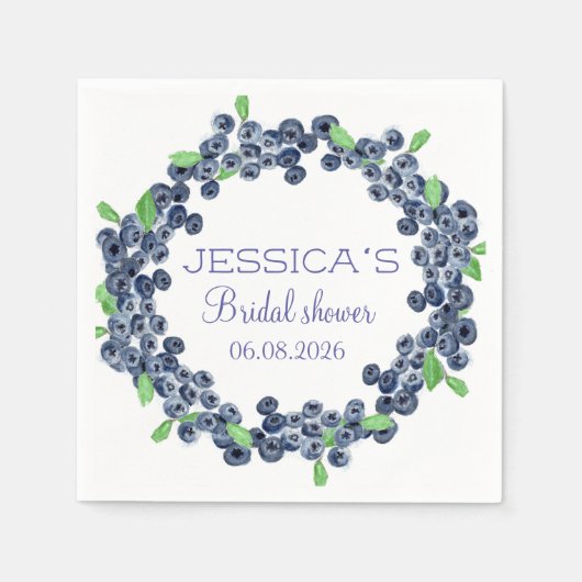 Blueberries Blueberry Fruits Vrijgezellenfeest Par Servet (Voorkant)