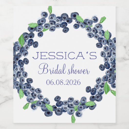Blueberries Blueberry Fruits Vrijgezellenfeest Par Wijn Etiket (Enkel label)