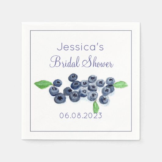 Blueberries Blueberry Summer Vrijgezellenfeest Servet (Voorkant)