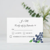 Blueberries Fruit Blueberry Moderne bruiloft RSVP (Staand voorkant)