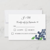 Blueberries Fruit Blueberry Moderne bruiloft RSVP Kaartje (Voorkant)