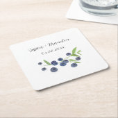 Blueberries Fruit Blueberry Waterverf Bruiloft Kartonnen Onderzetters (Schuin)