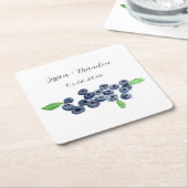 Blueberries Fruit Blueberry Waterverf Bruiloft Kartonnen Onderzetters (Schuin)
