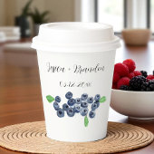 Blueberries Fruit Blueberry Waterverf Bruiloft Papieren Bekers