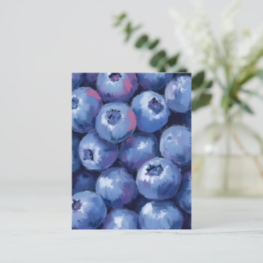 Blueberries | Fruit Watercolor Painted Briefkaart (Staand voorkant)