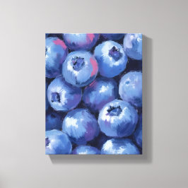 Blueberries | Fruit Watercolor Painted Canvas Afdruk