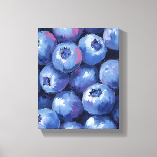 Blueberries | Fruit Watercolor Painted Canvas Afdruk (Voorkant)