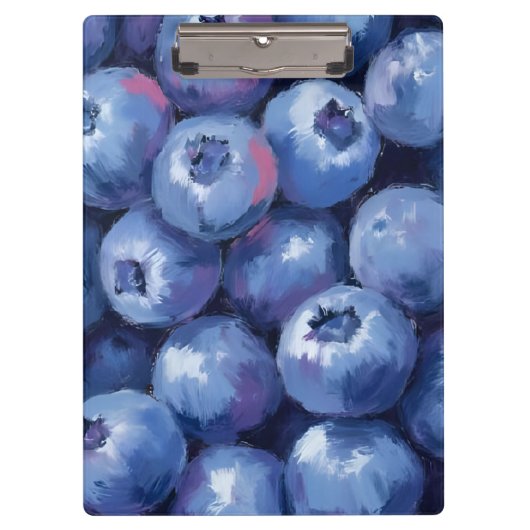 Blueberries | Fruit Watercolor Painted Klembord (Voorkant)