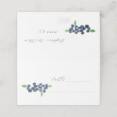 Blueberries Fruit Waterverf Rustieke bruiloft Plaatskaartje (Buitenkant ongevouwen)